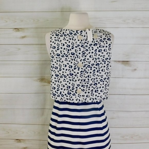 Anthropologie Navy and White Striped Mini Dress - Picture 10 of 12